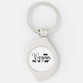 Veganistische dieren sleutelhanger