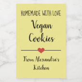 Veganistische gele koekjes voedselcontainer etiket (Enkel label)