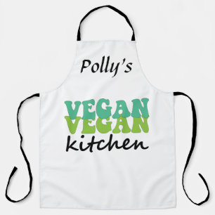 Veganistische keuken. Koele retro belettering Schort