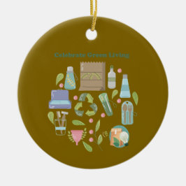 Veganistische levensstijl en eco-vriendelijk cadea keramisch ornament