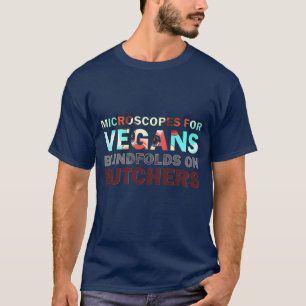 Veganistische microscoop - slager blinddoek t-shirt