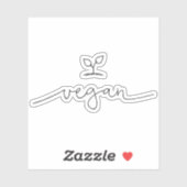 Veganistische minimalistische typografie sticker (Vel)