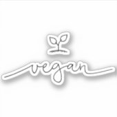 Veganistische minimalistische typografie sticker (Voorkant)