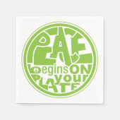 Veganistische rust begint op je Borden servet (Voorkant)