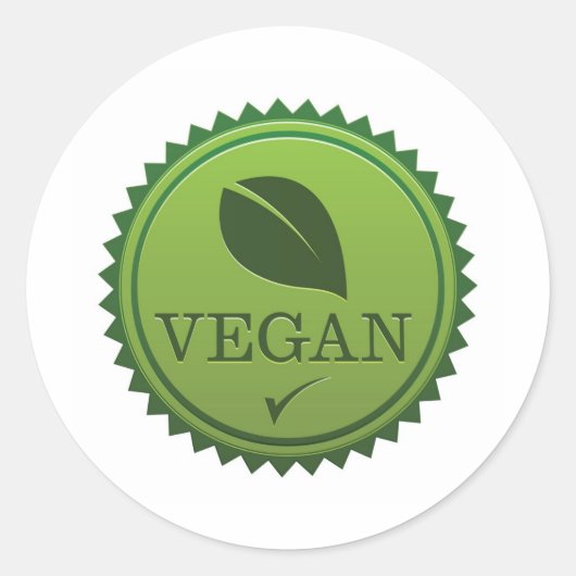 Veganistische zeehond ronde sticker (Voorkant)