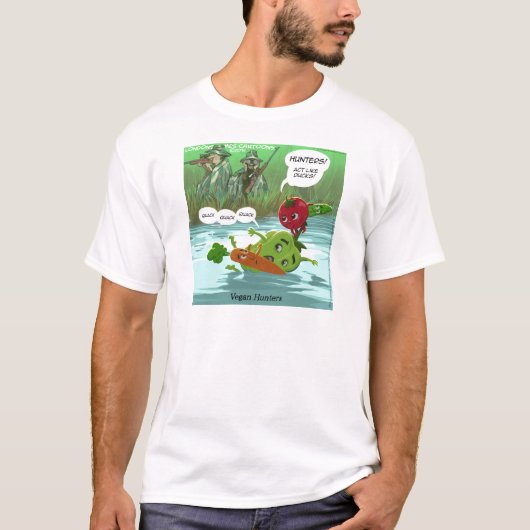 Veganjagers Grappig T-shirt (Voorkant)