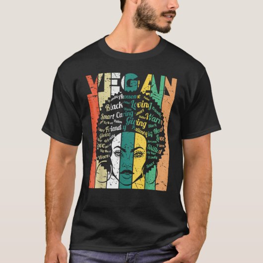 Vegans Black Women Black History Afro African Prid T-shirt (Voorkant)