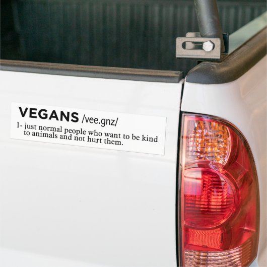 vegans definitie wit bumpersticker (Op Truck)
