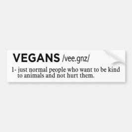 vegans definitie wit bumpersticker