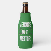 Vegans doen het beter Funny Vegan Slogan Koelbox Flesjeskoeler (Fles Voorkant)