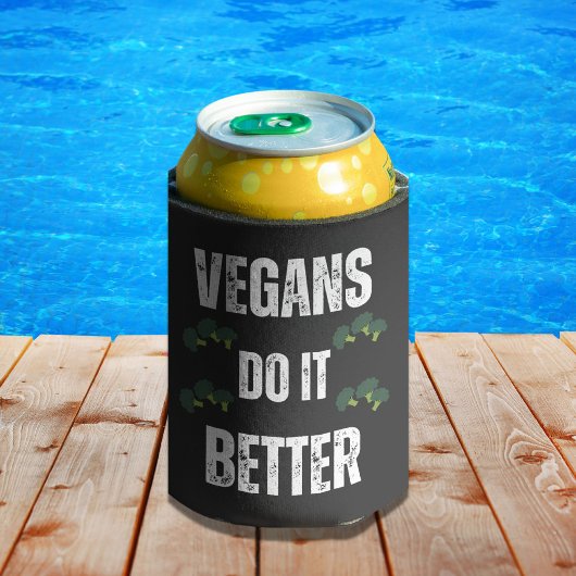 Vegans doen het beter grappig met Vegan Slogan Blikjeskoeler