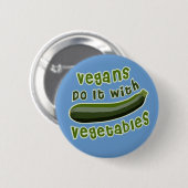 Vegans doen het met groenten ronde button 5,7 cm (Voorkant /achterkant)