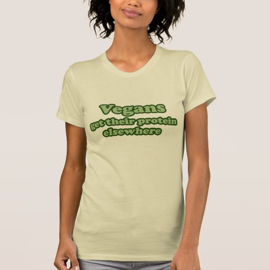 Vegans krijgen hun proteïne Elsewhere T-shirt (Voorkant)