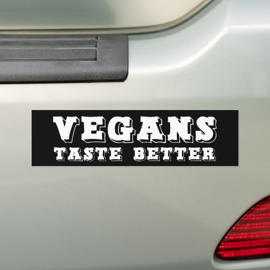 "Vegans proeven beter" Bumpersticker (Op auto)