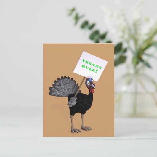 Vegans Rule! Briefkaart (Staand voorkant)