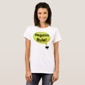Vegans Rule! Groen design T-shirt (Voorkant volledig)
