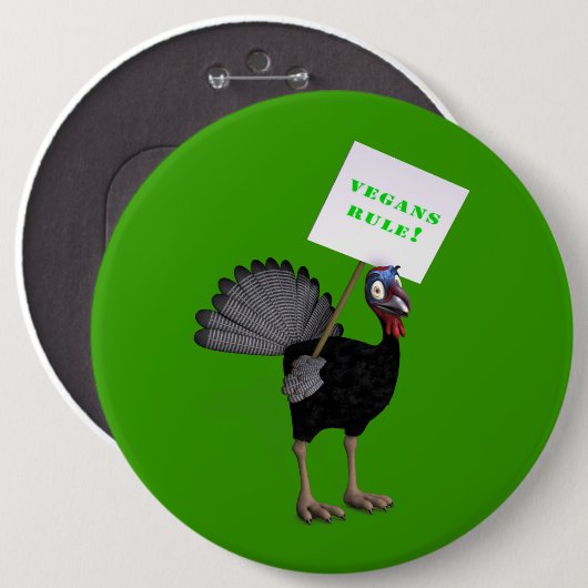 Vegans Rule! Ronde Button 6,0 Cm (Voorkant /achterkant)