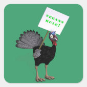 Vegans Rule! Vierkante Sticker (Voorkant)