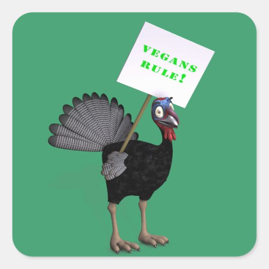 Vegans Rule! Vierkante Sticker (Voorkant)