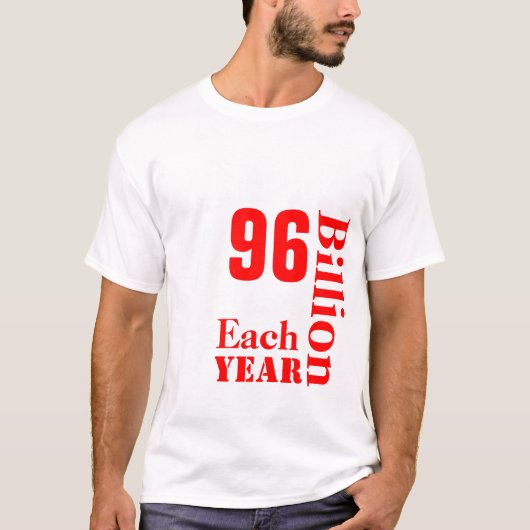 VEGANS, SAVE, 96, Billion, Lives, Each, Year T-shirt (Voorkant)