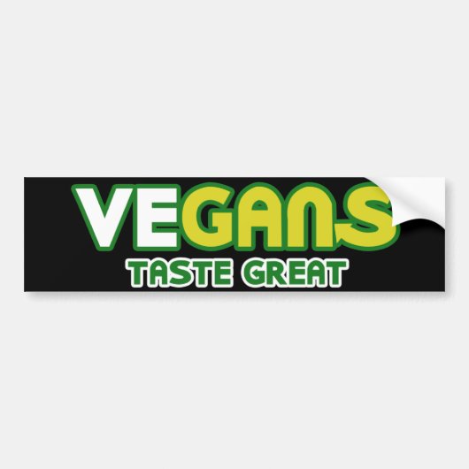 Vegans Taste Great Parody Bumpersticker (Voorkant)