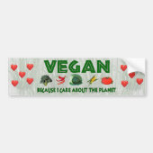 Vegans voor de planeet bumpersticker (Voorkant)