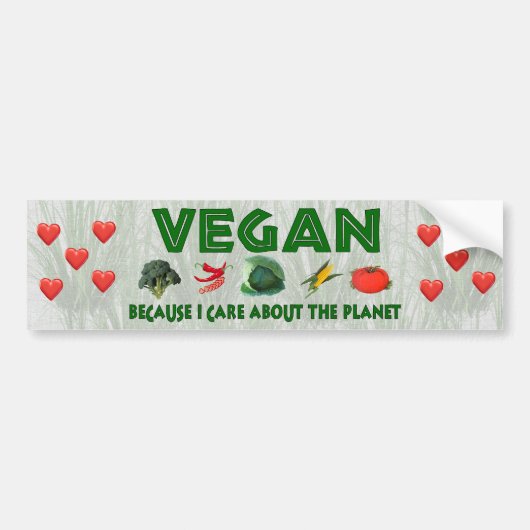 Vegans voor de planeet bumpersticker (Voorkant)