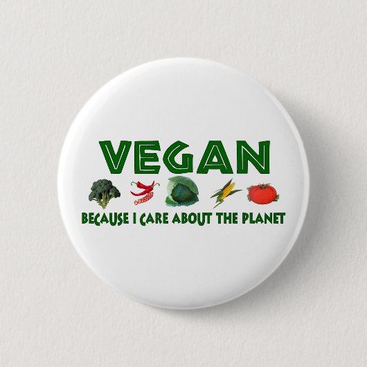 Vegans voor de planeet ronde button 5,7 cm (Voorkant)