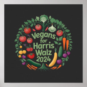 Vegans voor Harris Waltz 2024: Laat je steun zien Poster