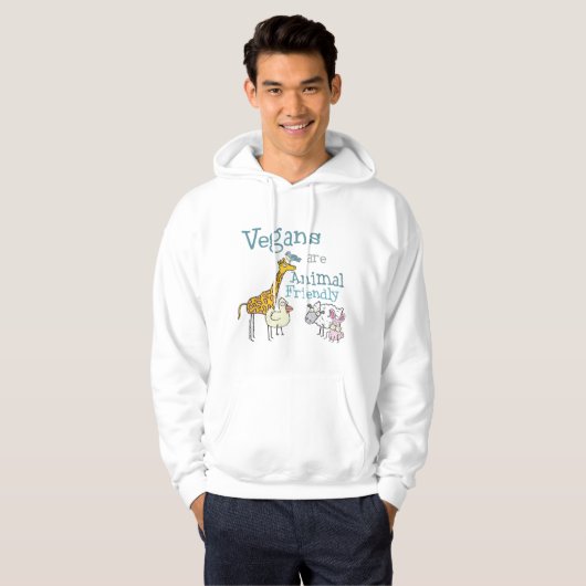 Vegans zijn diervriendelijk hoodie (Voorkant volledig)