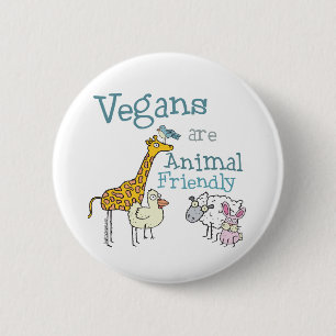 Vegans zijn diervriendelijk ronde button 5,7 cm
