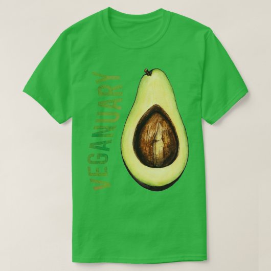 Veganuary Avocado Vegan T-shirt (Design voorkant)
