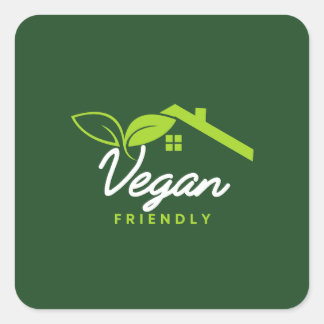 Veganvriendelijk. Veganlabels Vierkante Sticker
