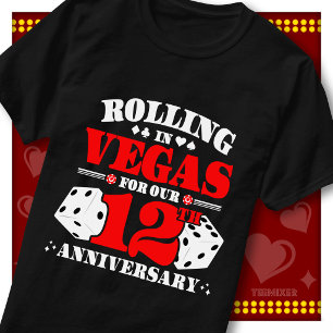 Vegas 12e Verjaardag Koppel Casino Rollende Dobbel T-shirt