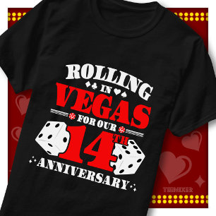 Vegas 14e verjaardag Koppel Casino Rollende Dobbel T-shirt