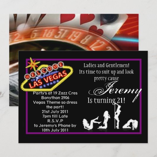 Vegas 21 kaart (Voorkant / Achterkant)