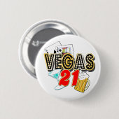 Vegas 21st Birthday Ronde Button 5,7 Cm (Voorkant /achterkant)