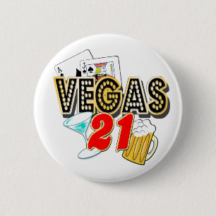 Vegas 21st Birthday Ronde Button 5,7 Cm