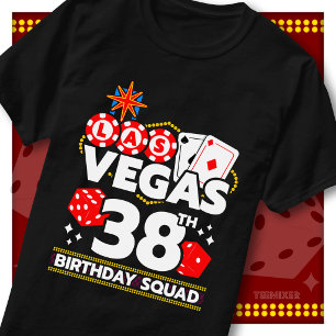 Vegas 38e verjaardag squad casino feestje t-shirt