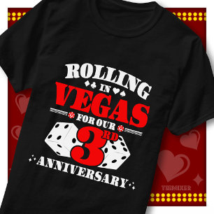 Vegas 3e verjaardag Koppel Casino Rollende Dobbels T-shirt