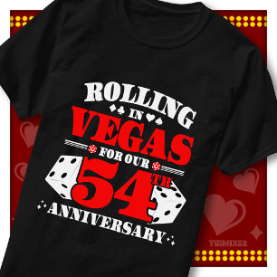 Vegas 54e Verjaardag Koppel Casino Rollende Dobbel T-shirt