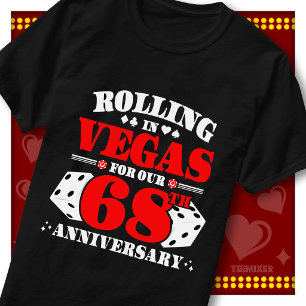 Vegas 68e Verjaardag Koppel Casino Rollende Dobbel T-shirt