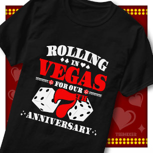 Vegas 7e Verjaardag Koppel Casino Rollende Dobbels T-shirt