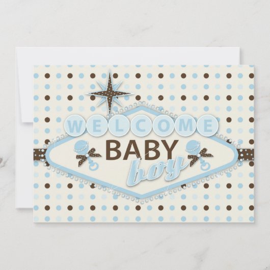 Vegas Baby Boy Invitation Card Kaart (Voorkant)