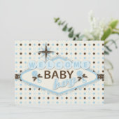Vegas Baby Boy Invitation Card Kaart (Staand voorkant)