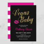 Vegas Baby Itinerary Invitation Kaart<br><div class="desc">Vegas Baby. Laten we het vieren met deze Vegas Uitnodiging met een mix van stijlvolle roze en gouden faux folie lettertypen en een sexy kus! Pas je aan voor een verjaardagsfeestje,  meiden weekendreis of een vrijgezellenfeest. Personaliseer uw reisroute aan de achterkant.</div>