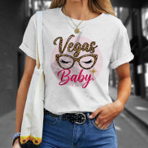 Vegas Baby Las Vegas Meisjesreis T-shirt,Verjaarda