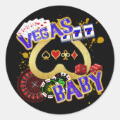 VEGAS BABY RONDE STICKER (Voorkant)