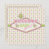 Vegas Baby shower Invitation Square Kaart (Voorkant / Achterkant)