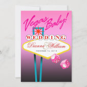 Vegas Baby. Weddenschap Sla de datum roze op Save The Date (Voorkant)